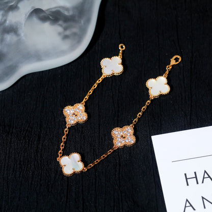[Clover]CLOVER BRACELET 5 MOTIF WHITE MOP DIAMOND