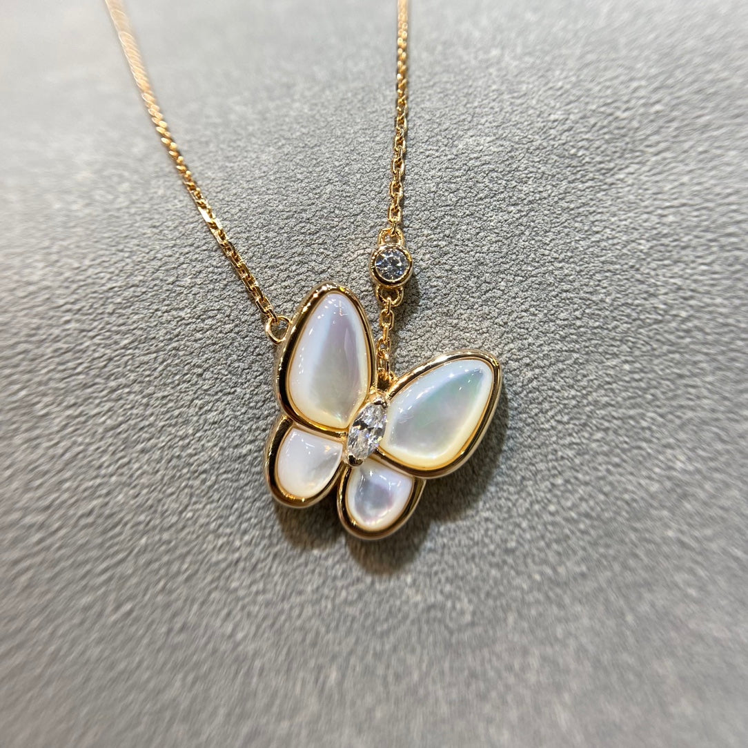 [Clover]BUTTERFLY MOP DIAMOND NECKLACE