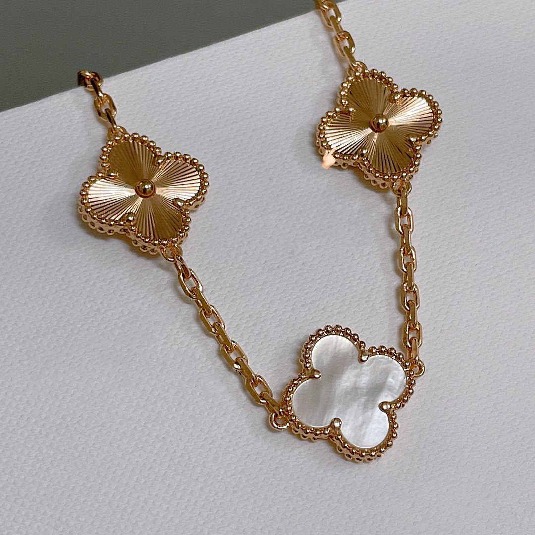 [Clover]CLOVER BRACELET 5 MOTIF WHITE MOP PINK GOLD