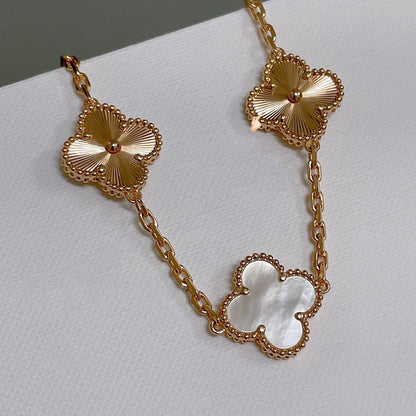 [Clover]CLOVER BRACELET 5 MOTIF WHITE MOP PINK GOLD