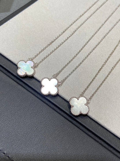 [Clover]CLOVER MEDIUM SILVER WHITE MOP NECKLACE