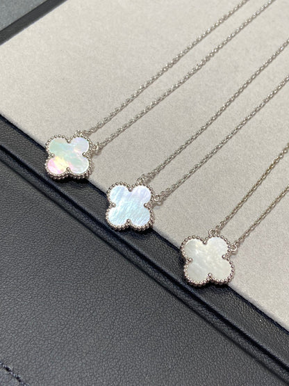 [Clover]CLOVER MEDIUM SILVER WHITE MOP NECKLACE