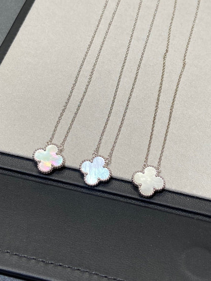 [Clover]CLOVER MEDIUM SILVER WHITE MOP NECKLACE
