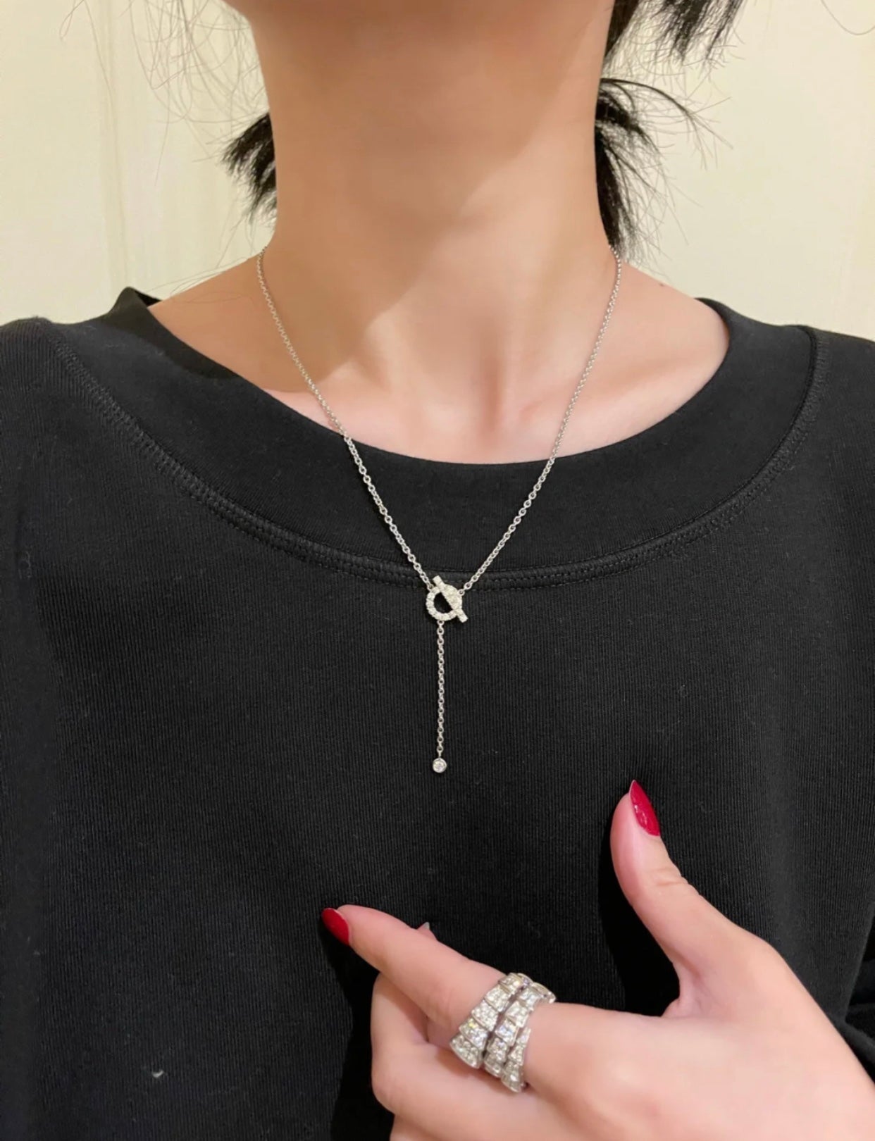 [Clover]FINESSE SILVER DIAMOND NECKLACE