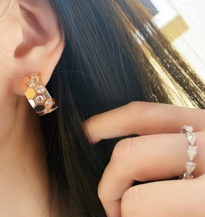 [Clover]BEE LOVE DIAMOND HOOP EARRINGS