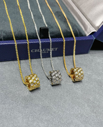 [Clover]BEE LOVE DIAMOND PAVED 3 ROW NECKLACE