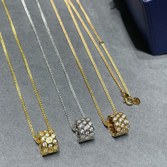 [Clover]BEE LOVE DIAMOND PAVED 3 ROW NECKLACE