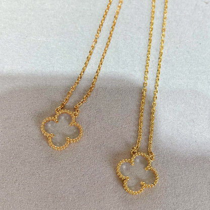 [Clover]CLOVER ROCK CRYSTAL ROSE GOLD NECKLACE