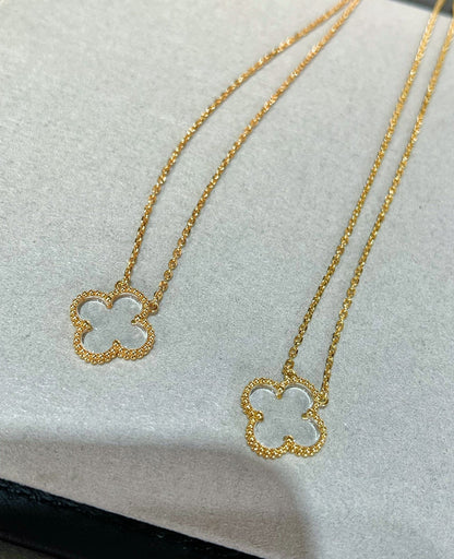 [Clover]CLOVER ROCK CRYSTAL ROSE GOLD NECKLACE