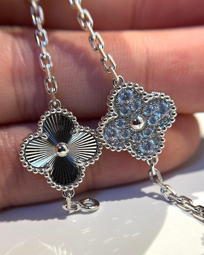 [Clover]CLOVER 5 MOTIF SILVER DIAMOND BRACELET