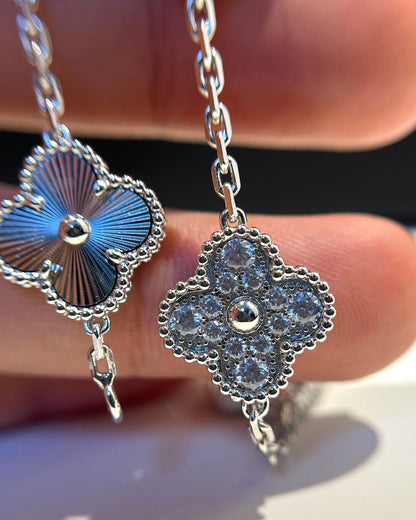 [Clover]CLOVER 5 MOTIF SILVER DIAMOND BRACELET