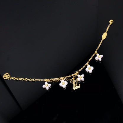 [Clover]LOGO 6 MOTIF STAR AND SUN GOLD BRACELET