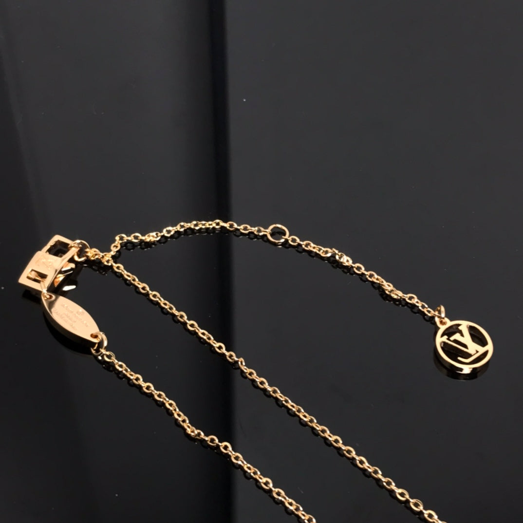 [Clover]COLOR BLOSSOM PINK MOP SUN GOLD NECKLACE