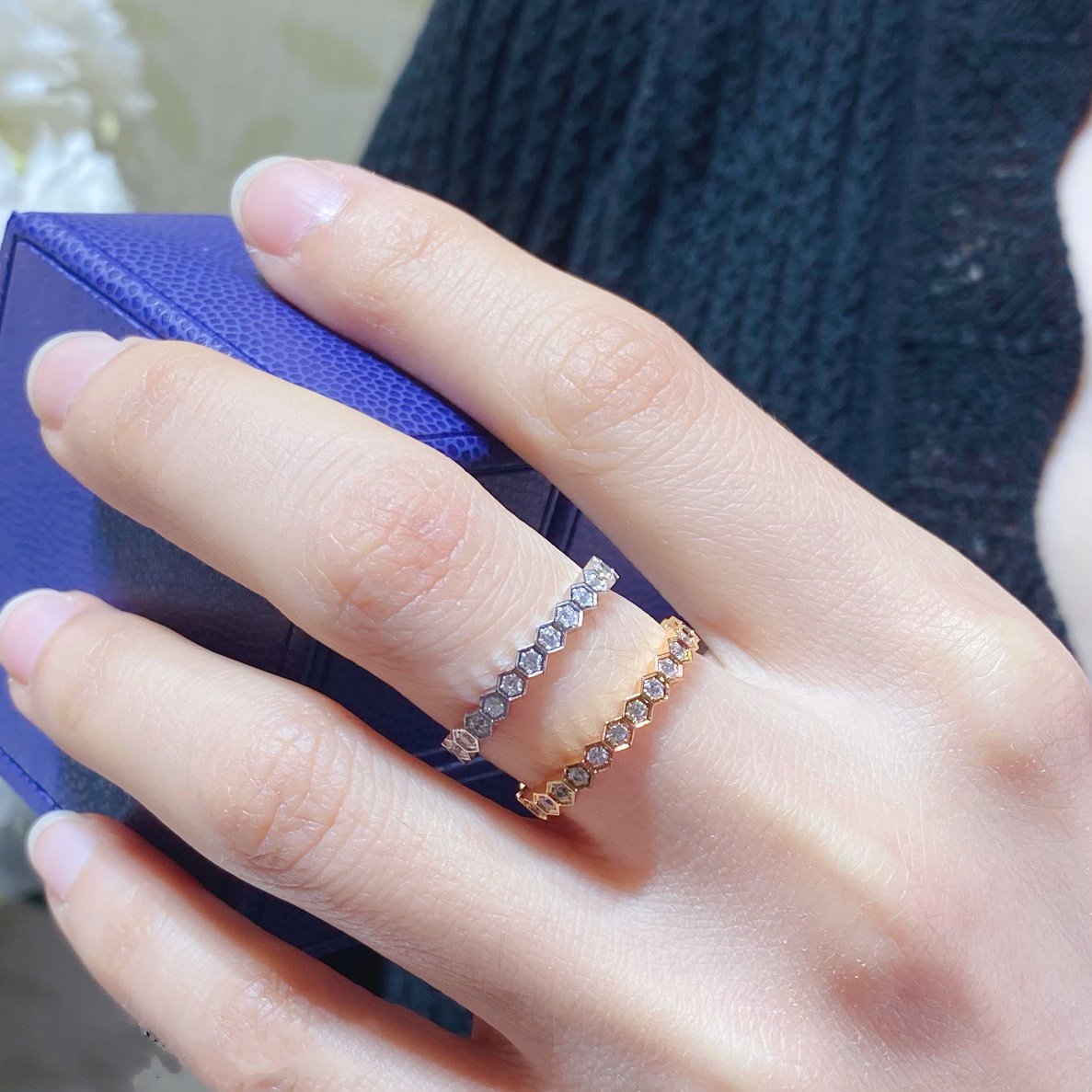 [Clover]BEE LOVE DIAMOND PAVED SMALL RING
