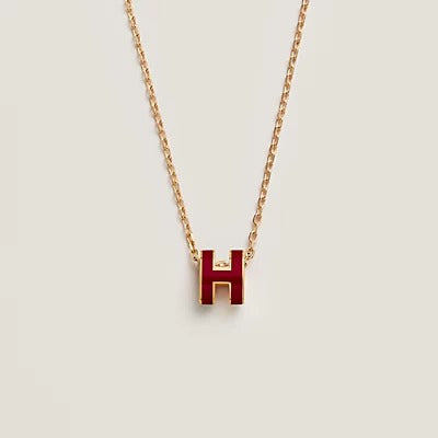 [Clover]HM CLIC RED ENAMEL GOLD NECKLACE