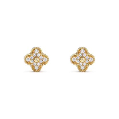 [Clover]CLOVER MEDIUM 1 MOTIFS FUll DIAMOND EARRINGS