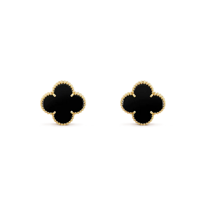 [Clover]CLOVER MEDIUM 1 MOTIFS  ONYX STUD EARRINGS