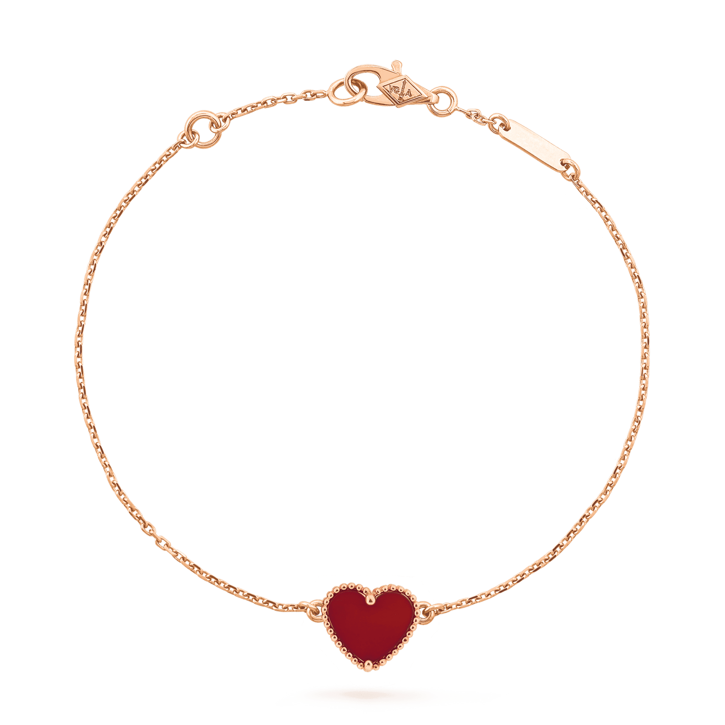 [Clover]HEART CARNELIAN PINK GOLD BRACELET
