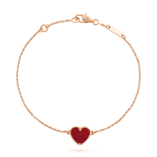 [Clover]HEART CARNELIAN PINK GOLD BRACELET