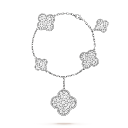 [Clover]CLOVER 6 MOTIFS SILVER DIAMOND BRACELET