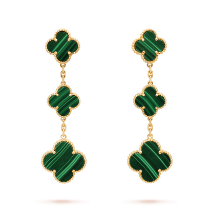 [Clover]CLOVER MALACHITE 3 MOTIFS GOLD