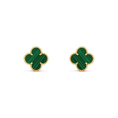 [Clover]CLOVER MEDIUM 1 MOTIFS MALACHITE  EARRINGS