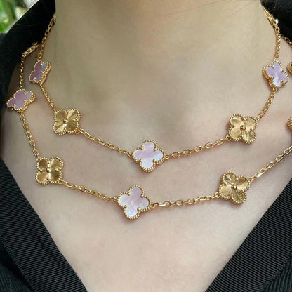 [Clover]CLOVER 20 MOTIFS LASER PINK MOP NECKLACE
