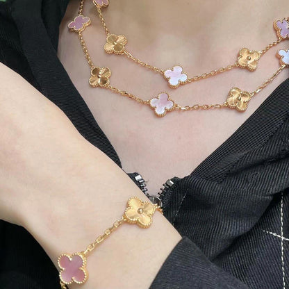 [Clover]CLOVER 20 MOTIFS LASER PINK MOP NECKLACE