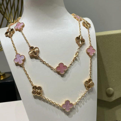 [Clover]CLOVER 20 MOTIFS LASER PINK MOP NECKLACE