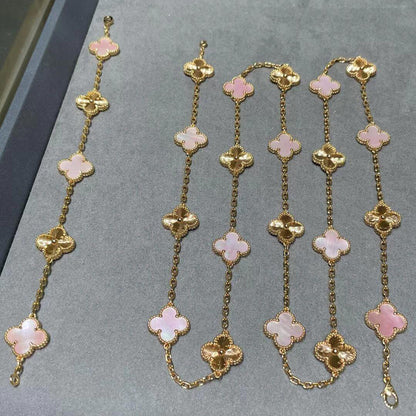 [Clover]CLOVER 20 MOTIFS LASER PINK MOP NECKLACE