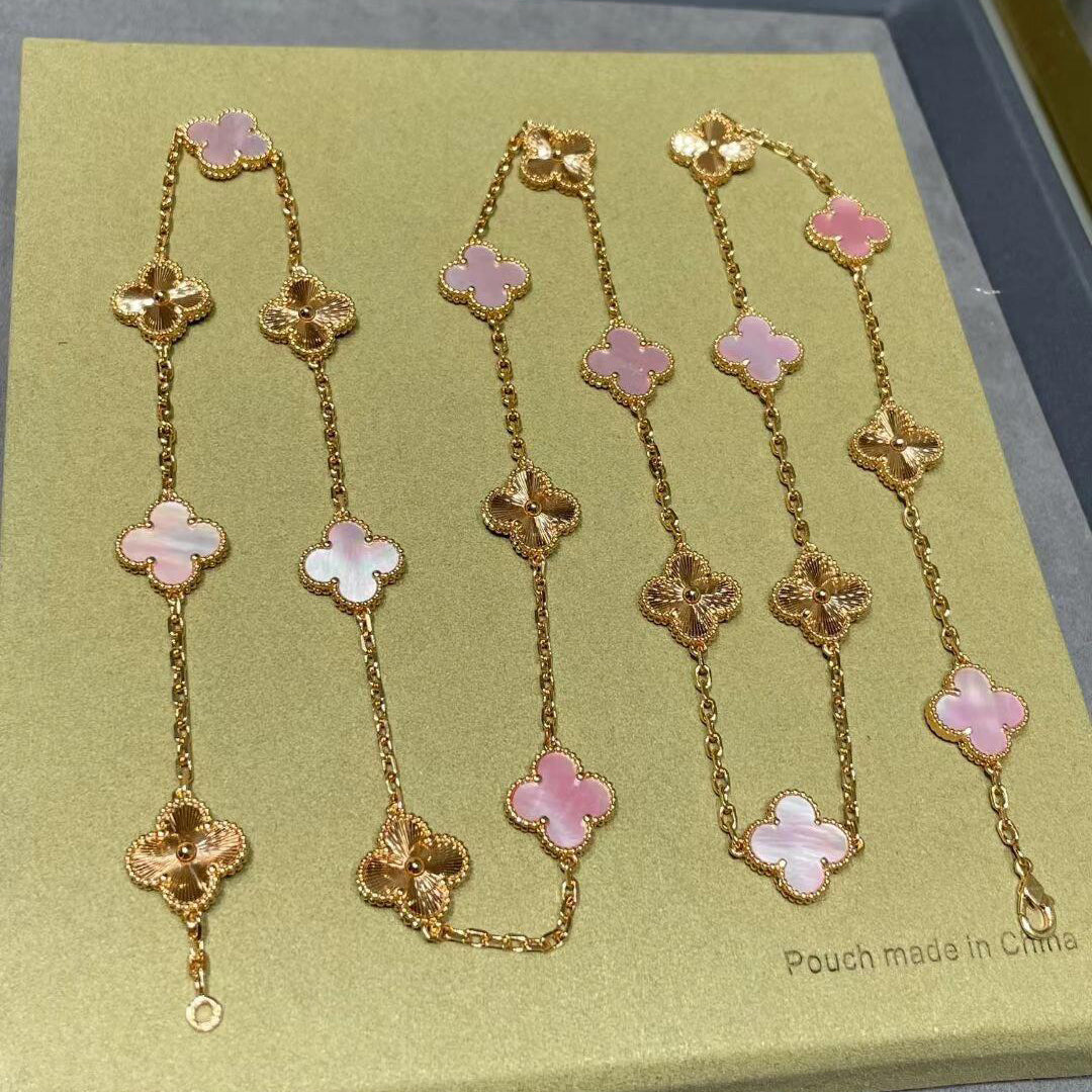[Clover]CLOVER 20 MOTIFS LASER PINK MOP NECKLACE