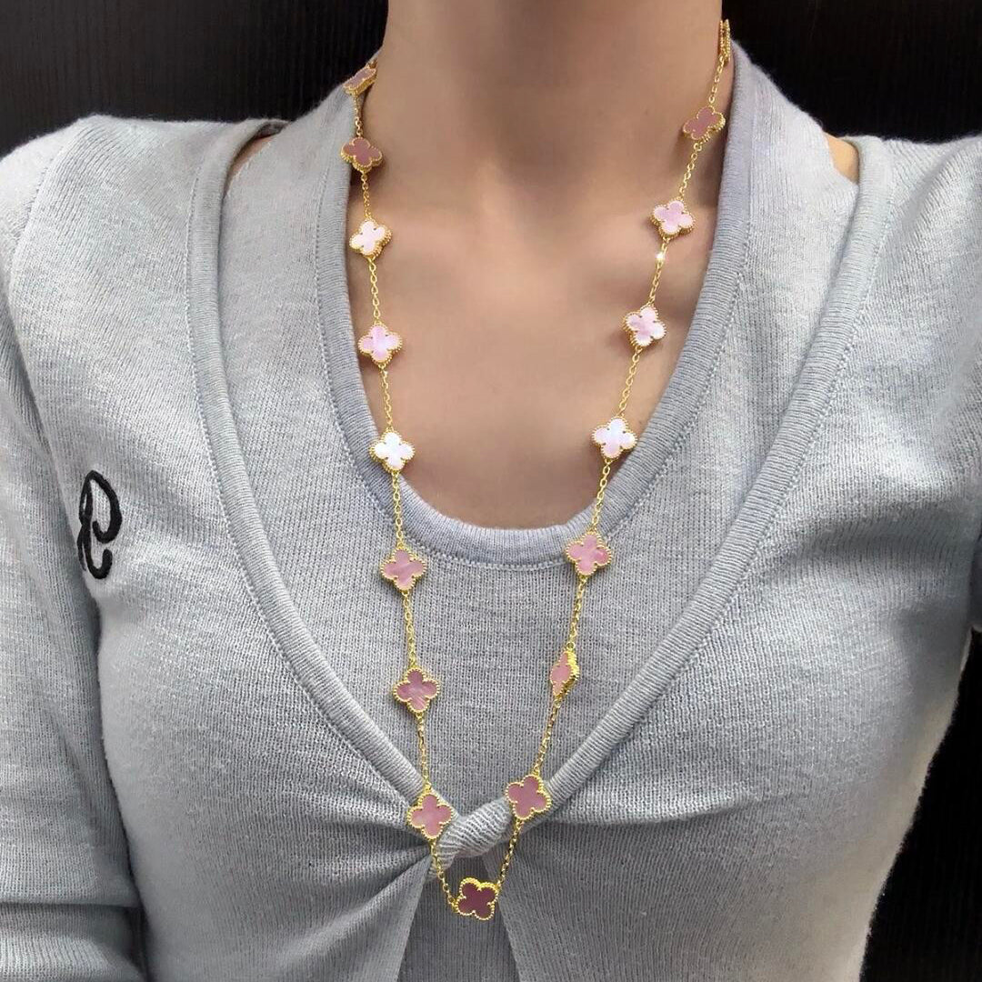 [Clover]CLOVER 20 MOTIFS PINK MOP NECKLACE