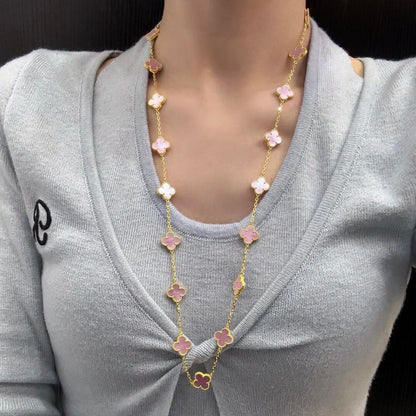 [Clover]CLOVER 20 MOTIFS PINK MOP NECKLACE