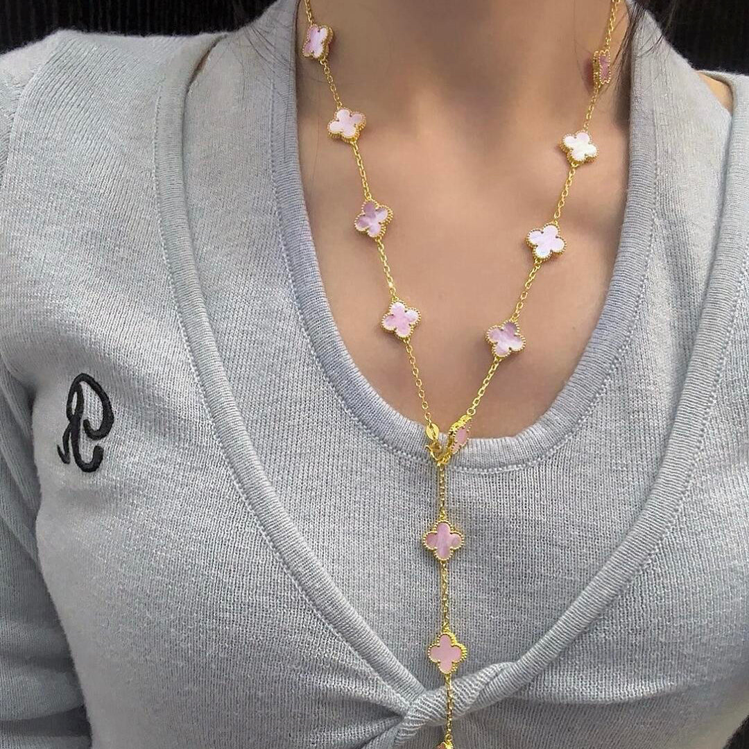 [Clover]CLOVER 20 MOTIFS PINK MOP NECKLACE