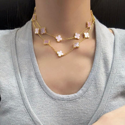 [Clover]CLOVER 20 MOTIFS PINK MOP NECKLACE