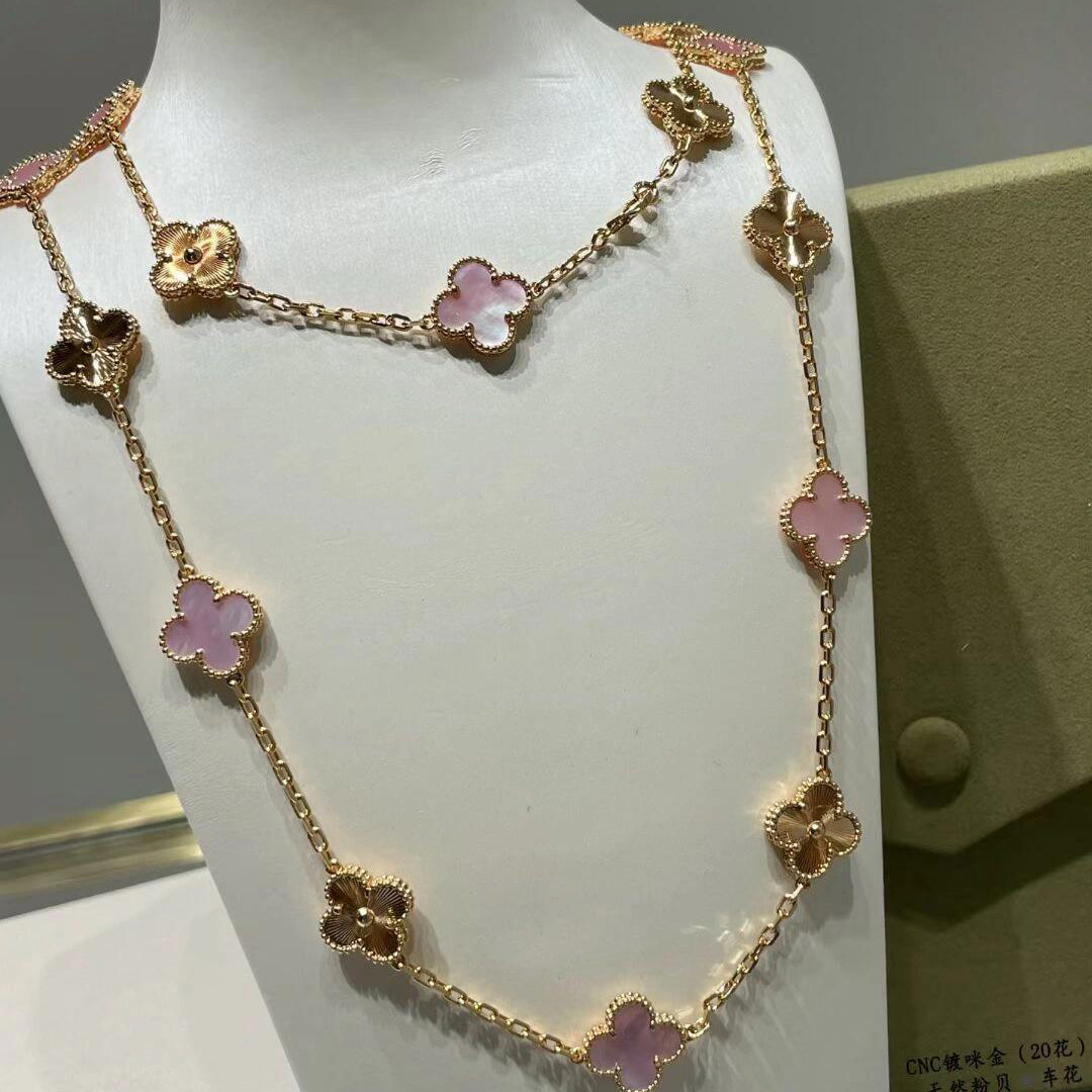 [Clover]CLOVER 20 MOTIFS LASER PINK MOP NECKLACE