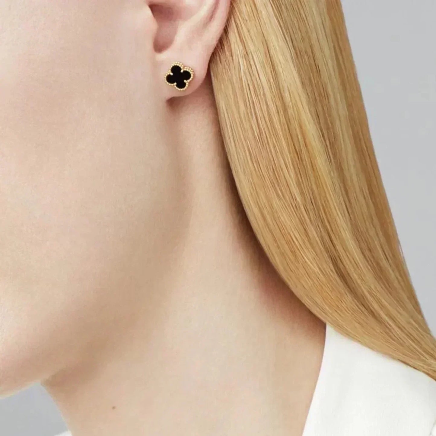 [Clover]CLOVER MINI 9.5MM BLACK MOP EARRINGS