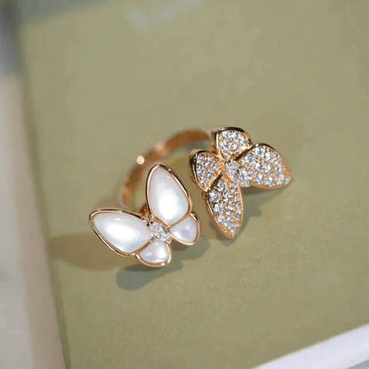 [Clover]TWIN BUTTERFLY DIAMOND MOP RING