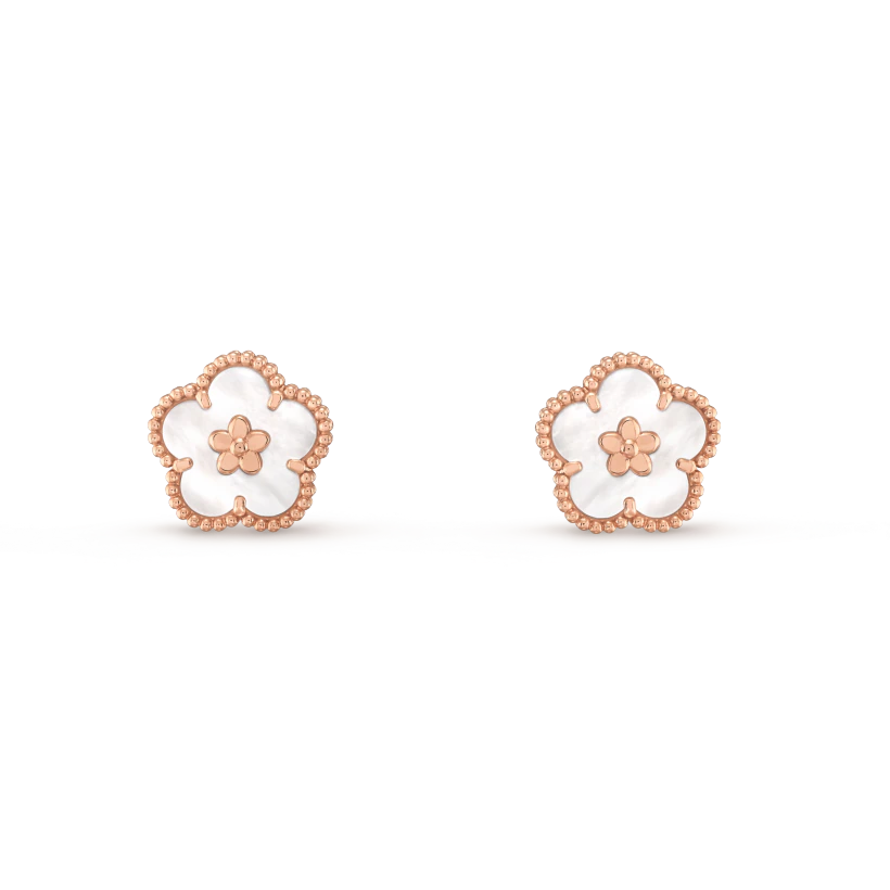 [Clover]LUCKY PINK GOLD WHITE MOP EARRINGS