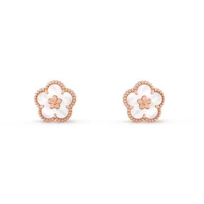 [Clover]LUCKY PINK GOLD WHITE MOP EARRINGS