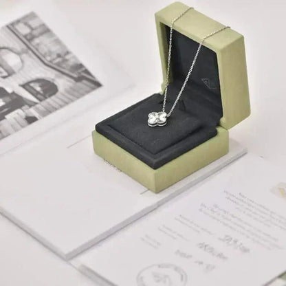 [Clover]CLOVER  15MM DIAMOND LASER NECKLACE SILVER