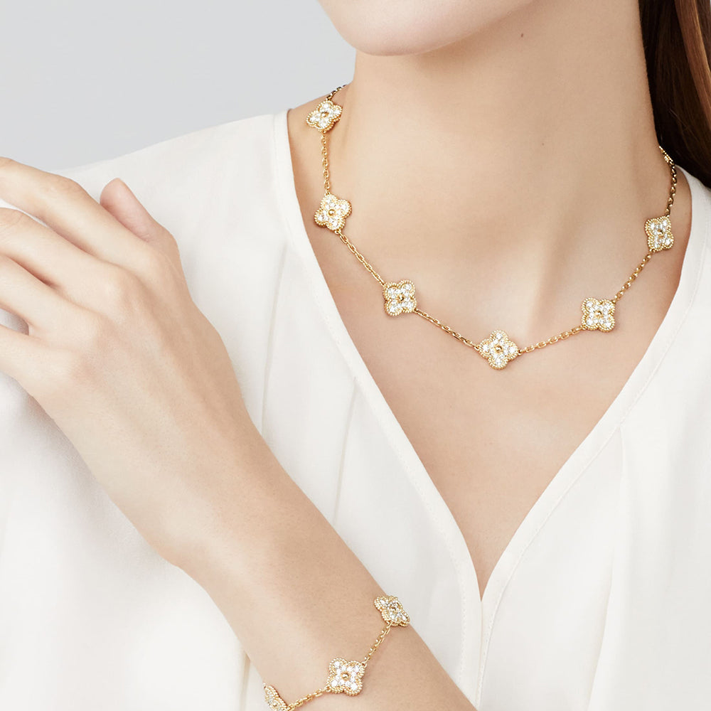 [Clover]CLOVER 10 MOTIFS DIAMOND NECKLACE