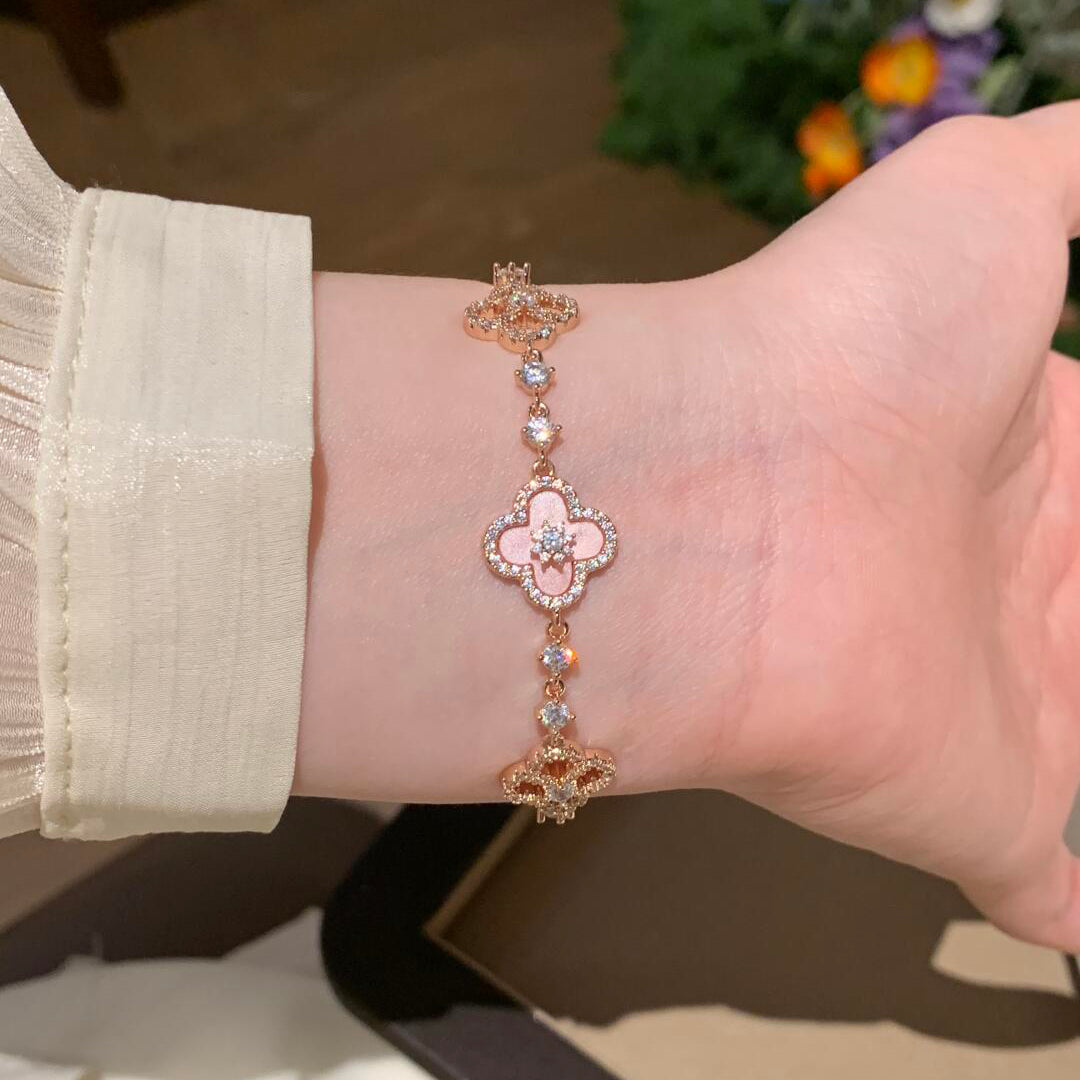 [Clover]CLOVER 5 MOTIF PINK BLUE RED WHITE BRACELET