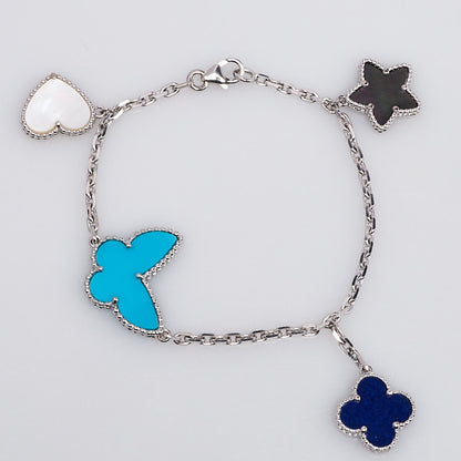 [Clover]LUCKY SPRING SILVER BRACELET 4 MOTIF