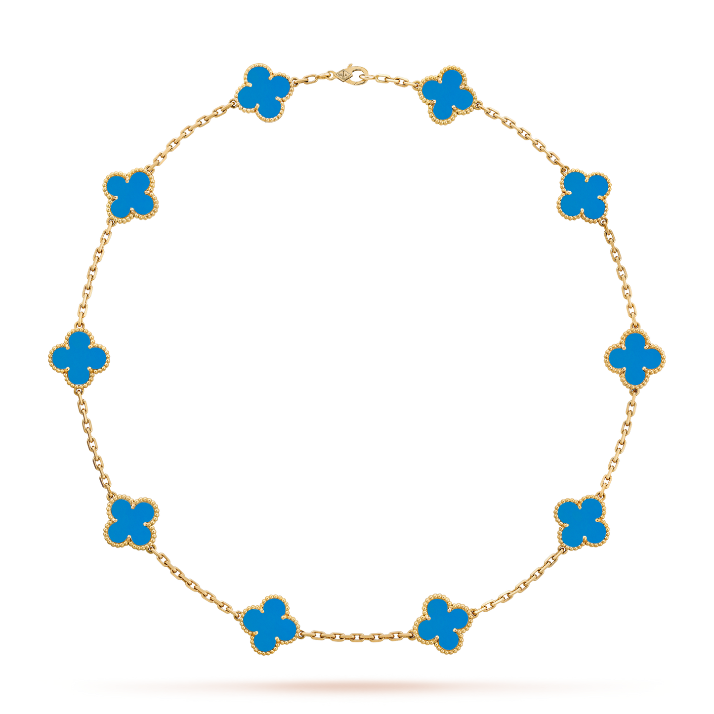 [Clover]CLOVER 10 MOTIFS BLUE AGATE NECKLACE