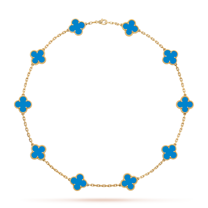 [Clover]CLOVER 10 MOTIFS BLUE AGATE NECKLACE