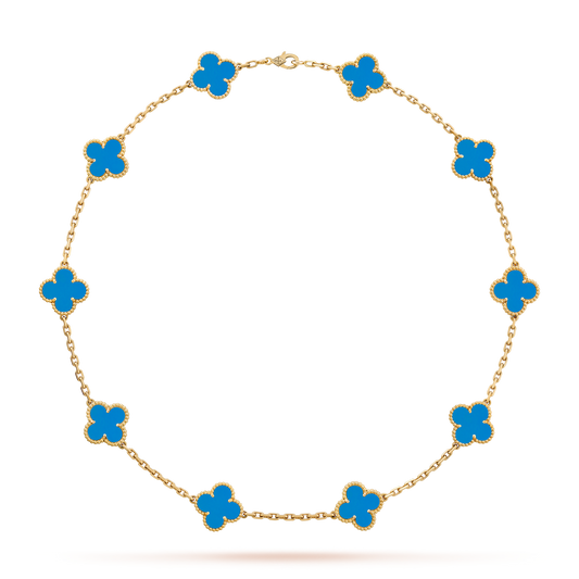 [Clover]CLOVER 10 MOTIFS BLUE AGATE NECKLACE