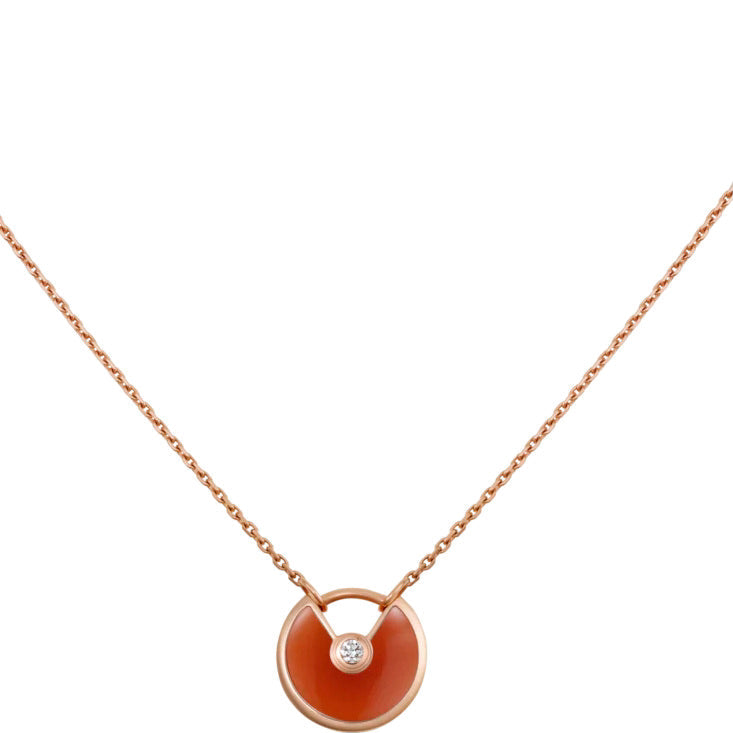 [Clover]AMULETTE GOLD CARNELIAN ONYX NECKLACE