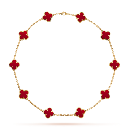 [Clover]CLOVER 10 MOTIFS CARNELIAN NECKLACE