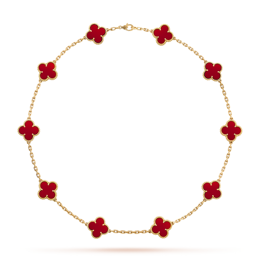 [Clover]CLOVER 10 MOTIFS CARNELIAN NECKLACE